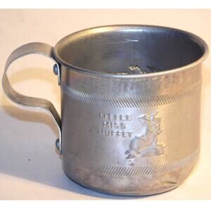 Vintage Little Miss Muffet & Little Tommy Tucker Tin Cup